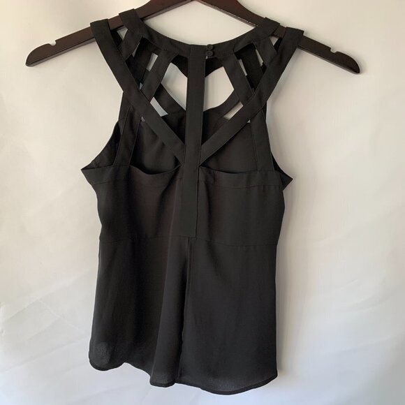 BCBGMaxAzria Women's Black Jada Cutout Tank Top Size XXS - Picture 3 of 8